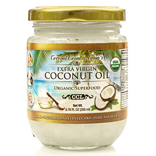 Organic Extra Virgin Coconut Oil, Beauty Sized 6.76 Oz, Unrefine