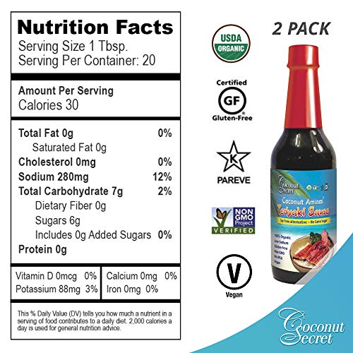 Coconut Secret Coconut Aminos Teriyaki Sauce 2 Pack - 10 Fl Oz