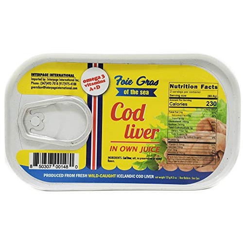 Cod Liver In Own Oil,4.3Oz,10 Pack