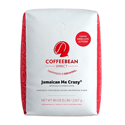 Coffee Bean Direct Jamaican Me Crazy Flavored, Ground Coffee, 5