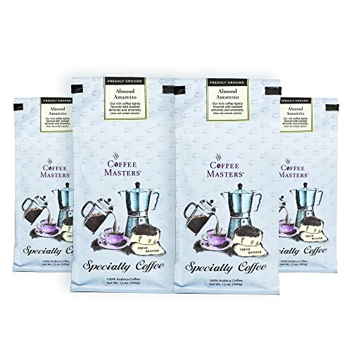 Coffee Masters Flavored Coffee, Almond Amaretto, Ground, 12-Ounc...