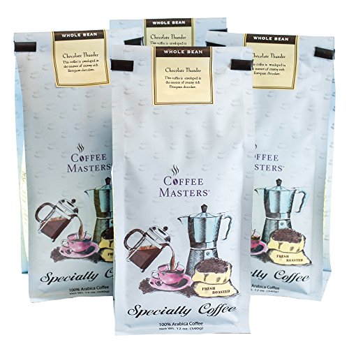 Coffee Masters Flavored Coffee, Chocolate Thunder, Whole Bean, 1...