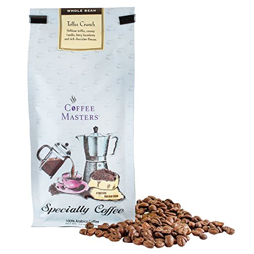 Coffee Masters Flavored Coffee, Toffee Crunch, Whole Bean, 12-Ou...