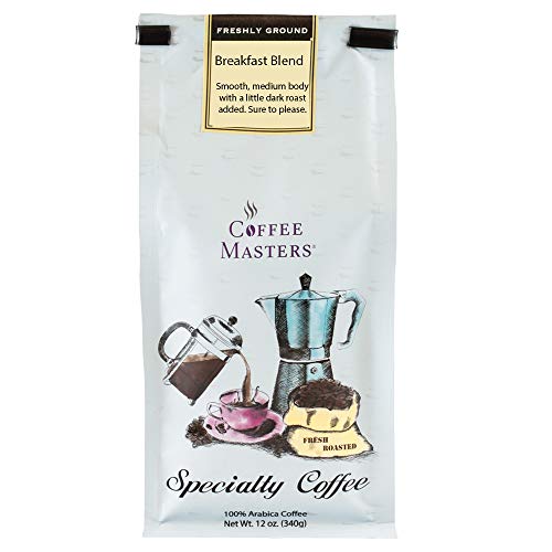 Coffee Masters Gourmet Coffee, Breakfast Blend, Ground, 12-Ounce...