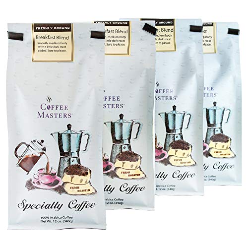 Coffee Masters Gourmet Coffee, Breakfast Blend, Ground, 12-Ounce...