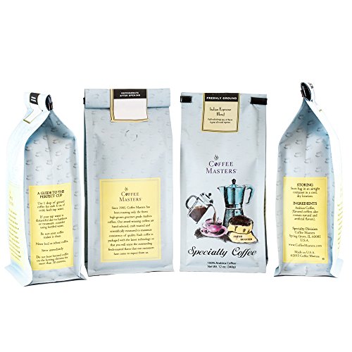 Coffee Masters Gourmet Coffee, Italian Espresso Blend, Ground, 1...