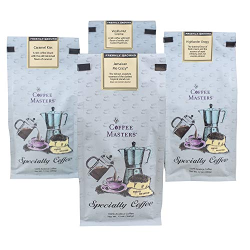 Coffee Masters Ground Coffee Sampler, Jamaican Me Crazy, Chocola...