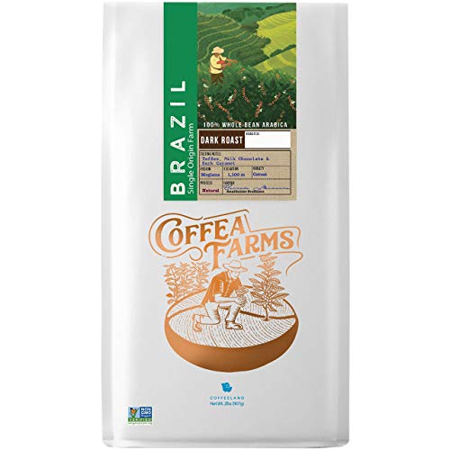 2Lb Brazil Dark Roast Whole Bean Coffee - Single Origin Whole Be