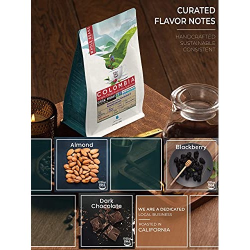 32 Ounce 2 Lb Non-Gmo Single Origin Colombia Dark Roast Whole