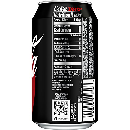 Coke Zero Sugar Diet Soda Soft Drink, 12 Fl Oz, 24 Pack