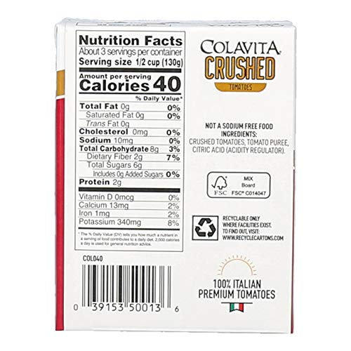 Colavita Italian Crushed Tomatoes, Tetra Recart Box, Eco-Friendl