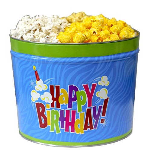Colby Ridge Popcorn 2 Gal Birthday Popcorn Tin With Gourmet Whit