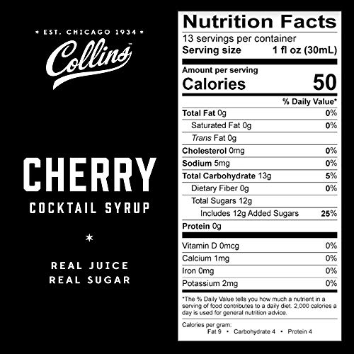 32 Oz. Cherry Cocktail Syrup By Collins