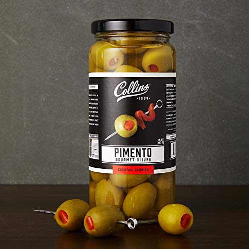 Collins Gourmet Pimento Olives | Premium Garnish For Cocktails,