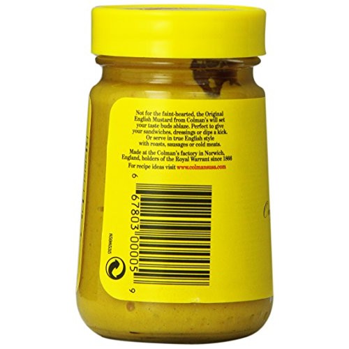 Colmans Mustard, 3.5-Ounce Glass Jar, Pack Of 8