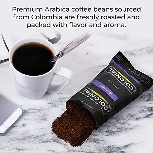 Colonial Coffee Packets, Pre Ground Coffee Packs, Colombian Medi
