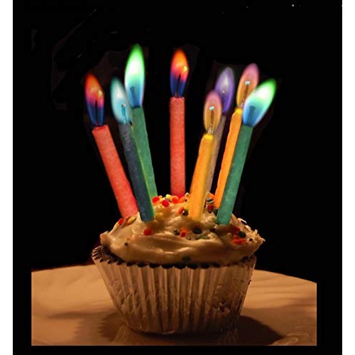 Amazing Colorflame Multicolor Happy Birthday Candles And Holders
