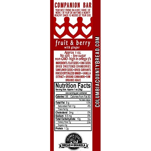 Columbia County Bread - Companion Bar Fruit And Berry, 4-Pack