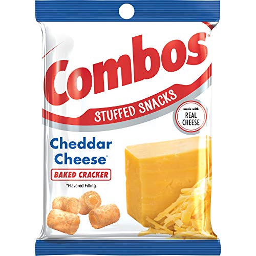 Combos Cheddar Cheese Cracker Baked Snacks 6.3-Ounce Bag Pack O