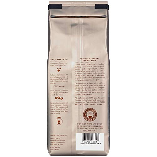 Community Coffee Brazil Santos Bourbon Medium Dark Roast Gourmet