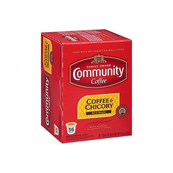 Community Coffee Coffee & Chicory Single Serve K-Cup Compatible ...