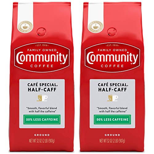 Community Coffee Half Caff Medium Dark Roast Premium Ground 32 O