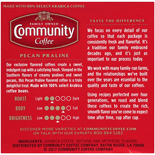 Community Coffee Medium Roast Single Serve Box, Pecan Praline Fl