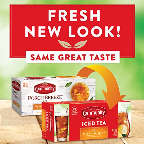 Community Coffee Iced Tea Bags, Family Size, 24 Ct., Pack Of 6