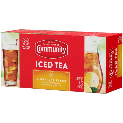 Community Coffee Iced Tea Bags, Family Size, 24 Ct., Pack Of 6