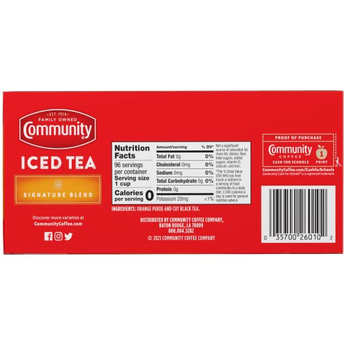 Community Coffee Iced Tea Bags, Family Size, 24 Ct., Pack Of 6