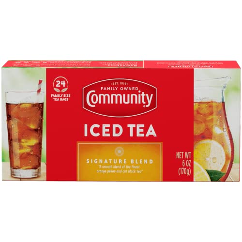 Community Coffee Iced Tea Bags, Family Size, 24 Ct., Pack Of 6