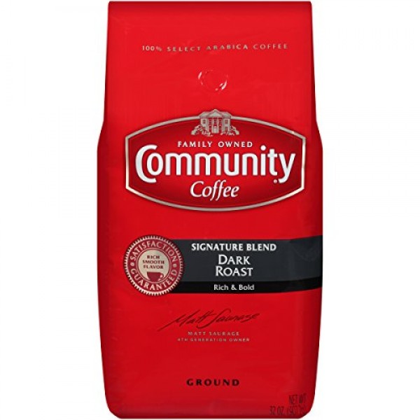 Community Coffee Signature Blend Dark Roast, Ground, 32 Ounces ...