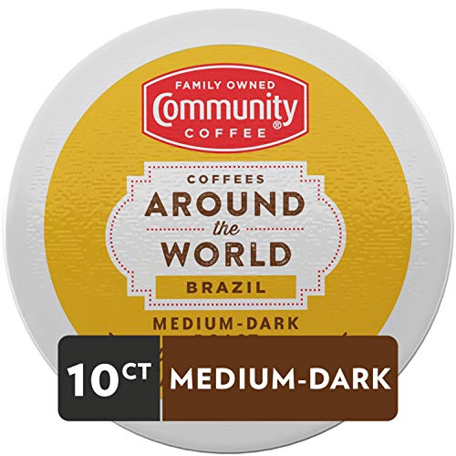 Community Coffee Single Origin Brazil 10 Count Coffee Pods, Medi