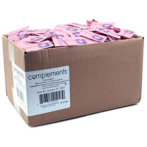 Complements Zero Calorie Saccharin Pink Sweetener Packets, 2000