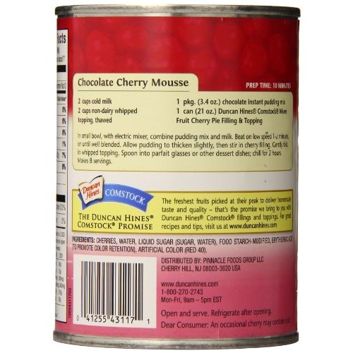 Comstock More Fruit Cherry Pie Filling And Topping, 21-Ounce Pa