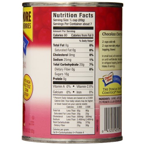 Comstock More Fruit Cherry Pie Filling And Topping, 21-Ounce Pa