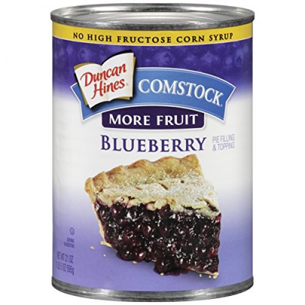 Comstock More Fruit Pie Filling, Blueberry, 21 Ounce Pack Of 12