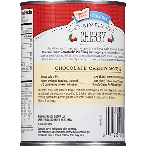 Comstock Simply Pie Filling &Amp; Topping, Cherry, 21 Ounce Pack Of 8