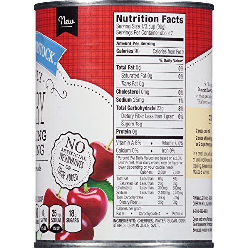 Comstock Simply Pie Filling &Amp; Topping, Cherry, 21 Ounce Pack Of 8