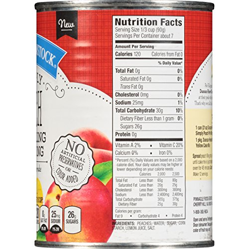 Comstock Simply Pie Filling &Amp; Topping, Peach, 21 Ounce Pack Of 8