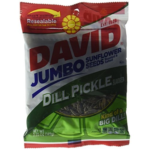 David Jumbo DILL PICKLE Sunflower Seeds, Roasted and Salted 3 P...