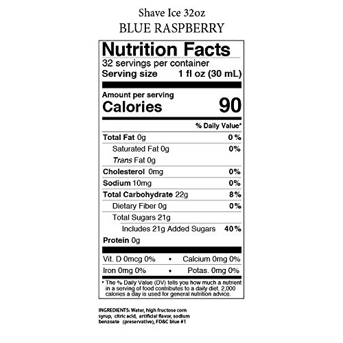 Shaved Ice Syrups Pack Of 6