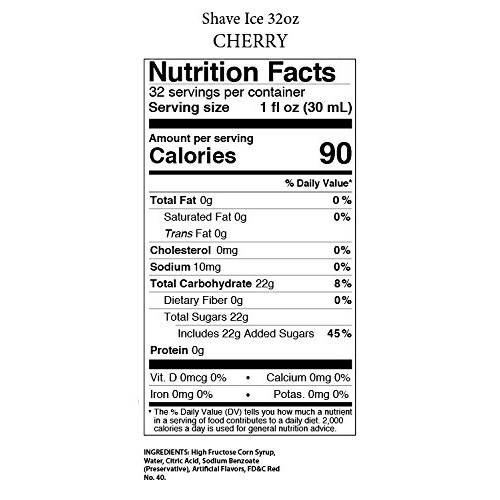 Shaved Ice Syrups Pack Of 6