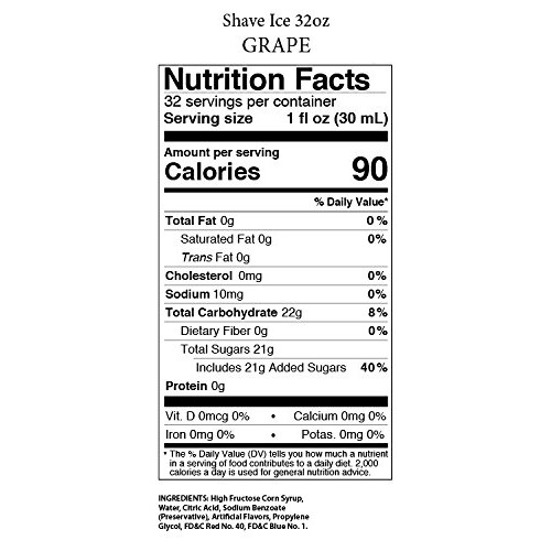 Shaved Ice Syrups Pack Of 6