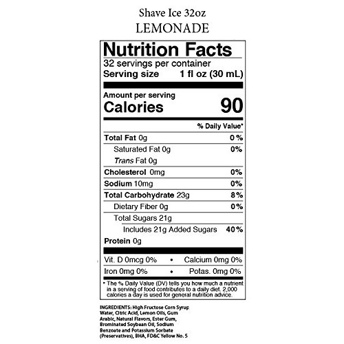 Shaved Ice Syrups Pack Of 6