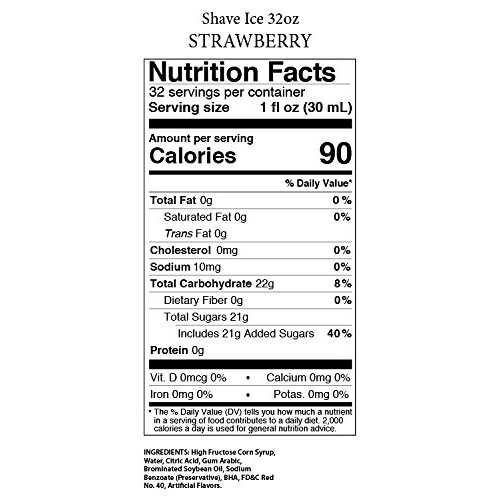 Shaved Ice Syrups Pack Of 6