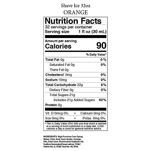 Shaved Ice Syrups Pack Of 6