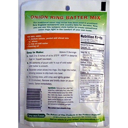 Concord Foods Onion Ring Batter Mix - 3 Of 5.2-Ounce Pouch 5 Se