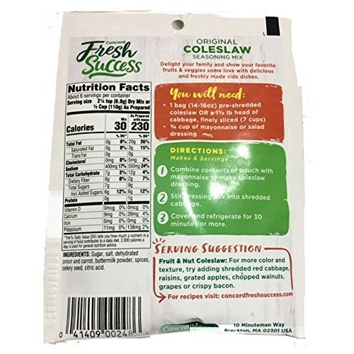 Concord Foods Coleslaw Mix 4 Pkg 1.87Oz Pkgs