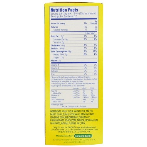 Chiquita Banana Bread Mix, 13.7 Oz. Pack Of 12